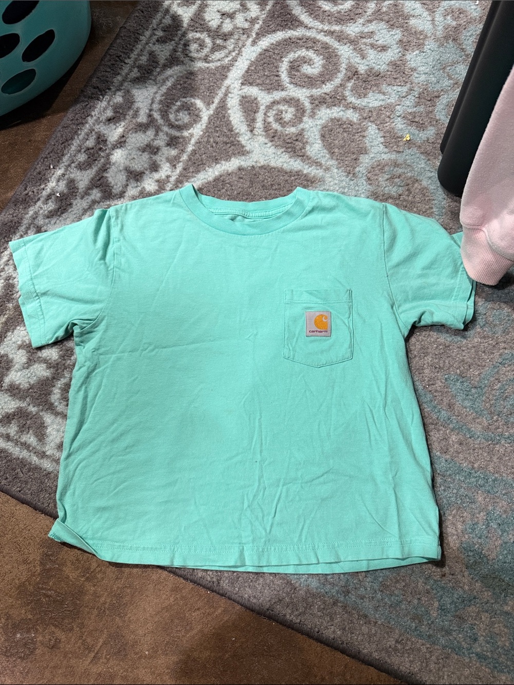 Carhartt Kids' cropped Short Sleeve Pocket Tee - Mint Green